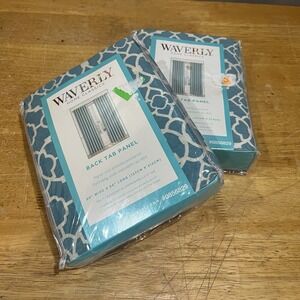 Waverly Home Classics Lovely Lattice Teal Panels 50x84" Set Of 2 100% Cotton